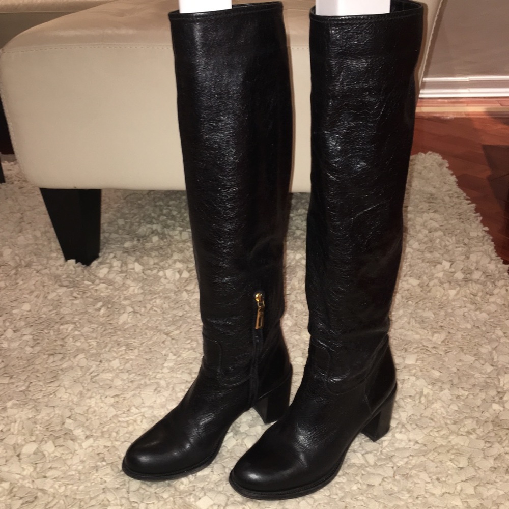 Authentic PRADA boots 13" small narrow calves